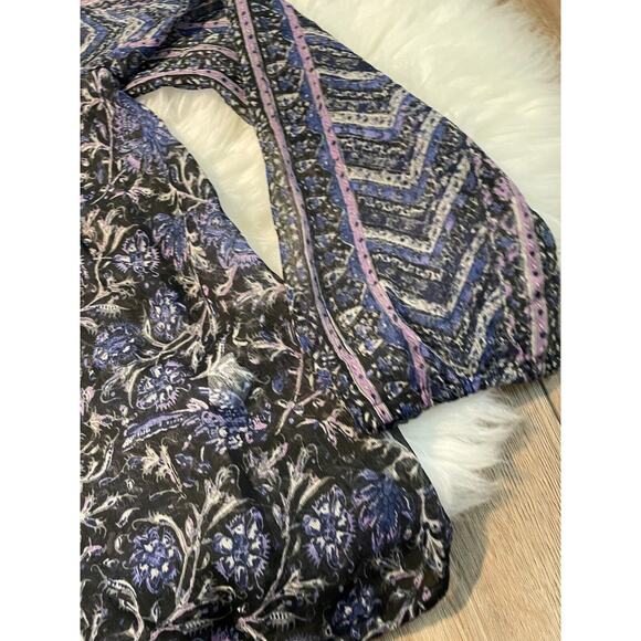 NWT Lucky Brand Live in Love Womens Sz Medium Sheer Blouse Boho Peasant - Picture 6 of 15